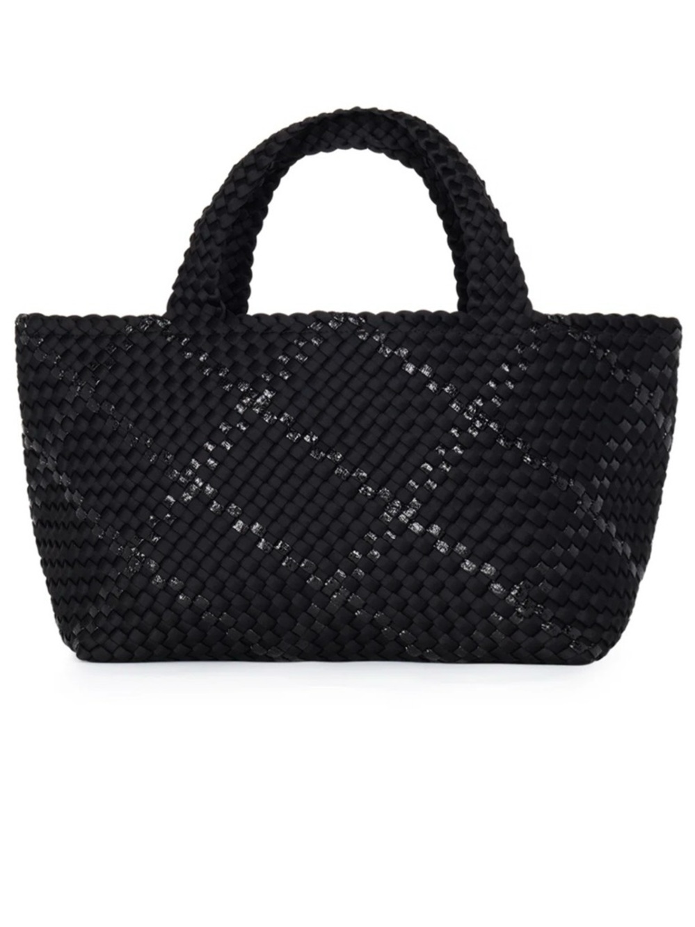 HAUTE SHORE Black Woven Tote with Shimmer Detail - Picture 3 of 9